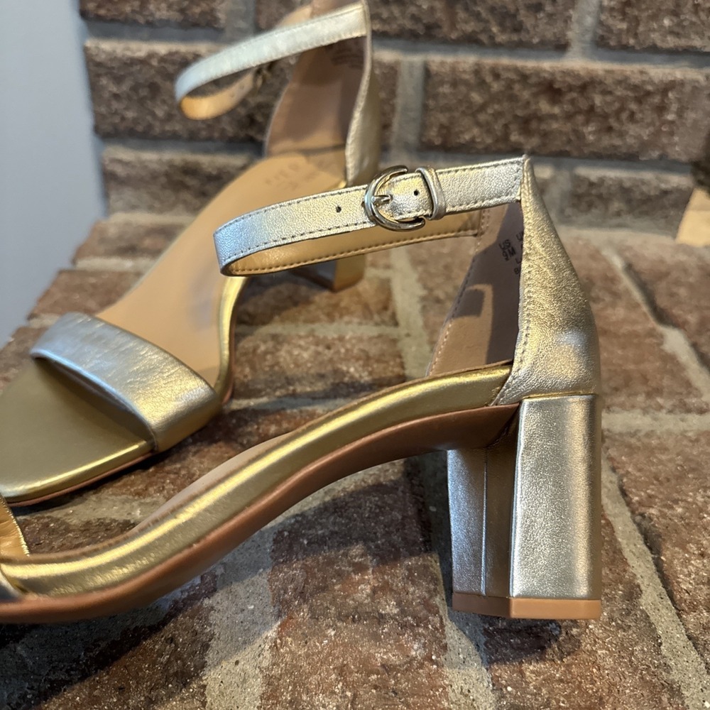 Naturalizer Women's Vera Block Heel Sandals Dark Gold Size 9M #138 - Picture 5 of 16